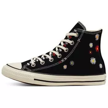 Converse Chuck Taylor All Star High Daisy Embroidery - Черные женские кроссовки Natural-Ivory 567993C