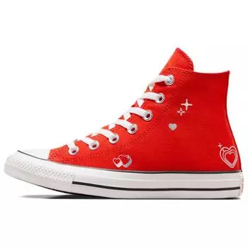 Converse Chuck Taylor All Star High Y2K Heart - женские кроссовки Fever Dream красный винтажный-белый черный A09117C 35