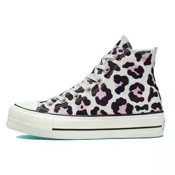 Converse Chuck Taylor All Star Lift High Leopard Женские кроссовки белые винтажно-белые многоцветные 568002C 36