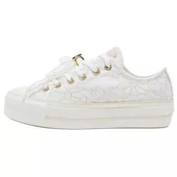 Converse Chuck Taylor All Star Lift Platform Low Pearls Женские кроссовки Белый Светло-песочный Винтажно-белый A15197C 36