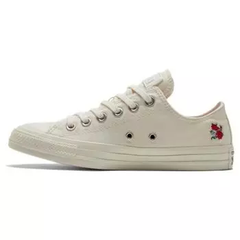 Converse Chuck Taylor All Star Low с вышивкой букетов женские кроссовки кремовые Egret Sunrise-розовые A05196C 36.5