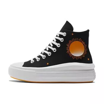 Converse Chuck Taylor All Star Move High черные белые оранжевые женские кроссовки A02896C 35