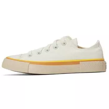 Converse Chuck Taylor All Star Простые и Универсальные Нескользящие и Износостойкие Эспадрильи с Низким Верхом Женские Желтые и Белые 36