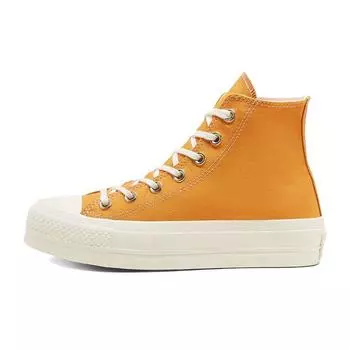 Converse Chuck Taylor All Star Высокие женские кроссовки на платформе с подсолнухом и золотом Egret 568379C