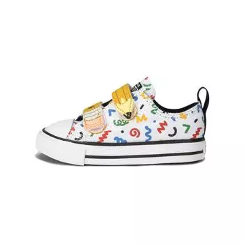 Converse Кроссовки Chuck Taylor All Star 2V Low TD Doodles для малышей, белые, желтые, черные A07219C 23