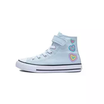 Converse Кроссовки Chuck Taylor All Star EasyOn High PS Heart Patch для детей синие зимние-белые A08378C 29