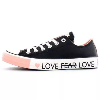 Converse Мужские кроссовки Chuck Taylor All Star Low Love The Progress черные отбеленные-кораллово-белые 164557C