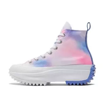 Converse Run Star Hike High Cloud Wash - Женские кроссовки ярко-розового цвета, разноцветные, белые, фиолетовые 572571C 37