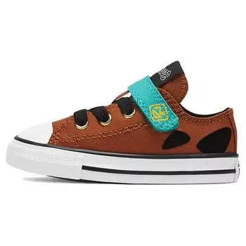 Converse Scooby-Doo x Chuck Taylor All Star Low Easy-On TD Коричневые детские кроссовки Черно-белые 769081F