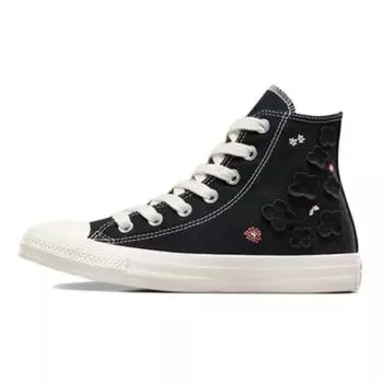 Converse Женские кроссовки Chuck Taylor All Star High 3D Flowers Black Egret Purple A09101C 35