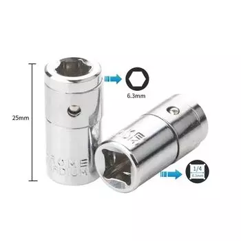 Converter Drill Socket Adapter Tool 1/4 Square Drive 25mm 2pcs Chrome Vanadium Steel For Impact Driver 2024 New CHINA