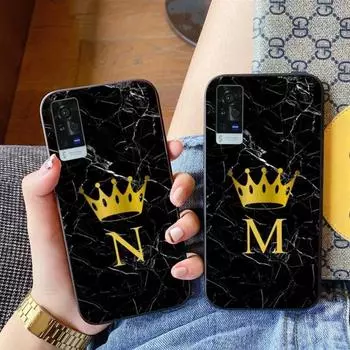 Чехол для телефона Cool Letter Marble Crown для VIVO Y95 Y93 Y31 Y20 V19 V17 V15 Pro X60 NEX, мягкий черный чехол для телефона VIVO Y95