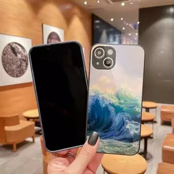 Cool Painting Art Phone Case For IPhone 14 13 12 11 Pro Max X XR XS 8 7 Plus Liquid Glass Color Phone Cover iPhone 14