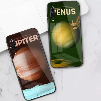 Cool Solar System Phone Case For Xiaomi 12 11T 10 9 Redmi Note 11 10 10S Pro Redmi 9 9A 8 Black PC Glass Phone Cover Xiaomi 12-12X