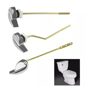 Copper Lever Toilet Handle Replacement Parts Chrome Finish 3 Hanging Hole Side Mount Toilet Flush Handle Universal Steady