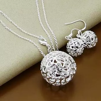 Copper Lingling Tennis Pendant Necklace Earrings Set Accessories