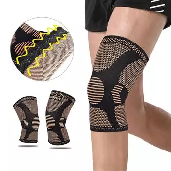 Copper Nylon Knee Brace for Arthritis Pain and Support Knee Sleeve Compression for Sports Workout Arthritis Relief Band Kneepad XL