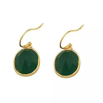Copper Plated Gold Retro Simple Geometric Round Earrings T1425
