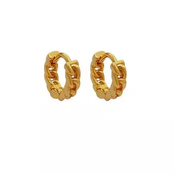 Copper Plated Real Gold Personalized Hollow Design Fashionable Small Earrings T2691