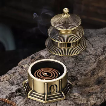 Медная курильница «Храм Неба» для домашнего декора Bronze Color