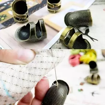 Copper Thimble Finger Protector, Antique Finish Metal Brass Fingertip Thimble 16-18mm diameter шампанского