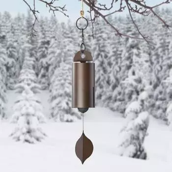 Copper Windchimes Retro Style Leaves Wind Chimes Deep Resonance Deep Tone Cylinder for Patio Yard Porch Garden Decor