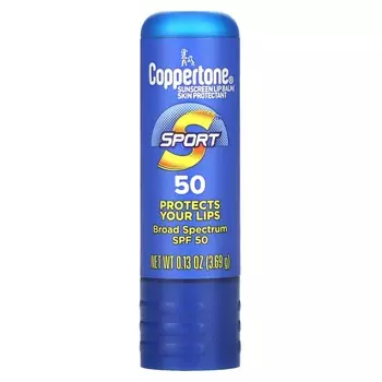 Coppertone, Sports, солнцезащитный бальзам для губ, SPF 50, 3,69 г (0,13 унции)