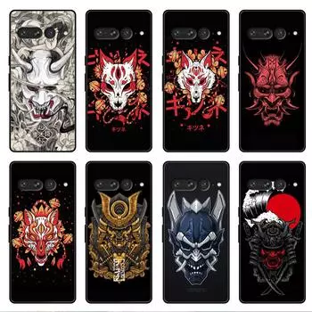 Coque for Google Pixel 7 6 Pro 5 4 3 3a XL 5a 4a 5G Soft for Pixel 6Pro 4XL 3XL 3aXL Back Cover Fundas Samurai Oni Mask Pixel 6