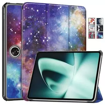 Чехол для Oneplus Pad, модный окрашенный жесткий кожаный чехол для Oneplus Pad 11.61, чехол для Oppo Pad 2 с функцией автоматического пробуждения/сна for Oneplus Pad миндальный