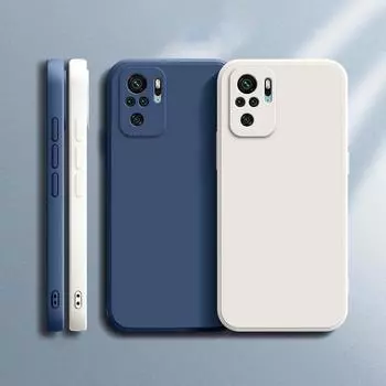 Coque Square Phone Case for Xiaomi Redmi Note 10 Pro Max 10S 1Funda Note10 S 4G Matte Silicone Soft Case Case Redmi Note10 4G чёрный