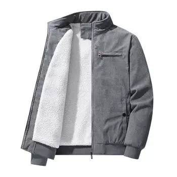 Corduroy Cotton Clothes Men s Autumn and Winter Clothing Thickened Lamb Velvet Loose Casual Dad Warm Jacket Top Coat M