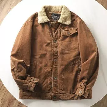 Corduroy Cotton-padded Jacket Men s New Wild Korean Coat Western Cotton Loose Plus Size Jacket Lapel Men s Wear M