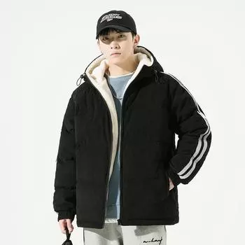 Corduroy down jacket men s winter new thickened white duck down trendy brand versatile youth casual jacket men s clothing M