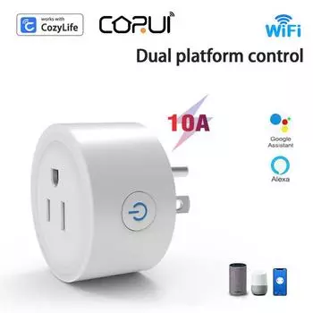 Corui Cozylife 10a Wi-Fi Us Plug Беспроводная розетка с дистанционным управлением Смарт-таймер Plug Alexa Google Home Голосовое управление Смарт-розетка 1pc