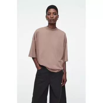 COS Футболка Japan Boxy Mock Neck beige/XS