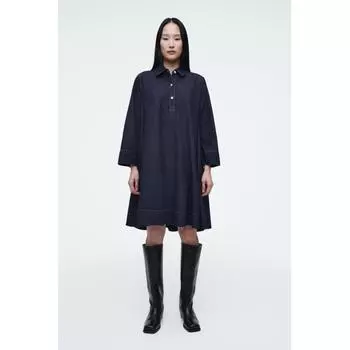 COS JApAn А-силуэт джинсовое мини-платье-рубашка dark blue/32
