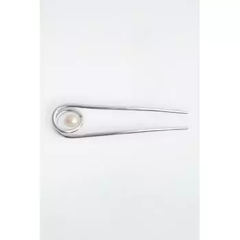 Cos Japan Coiled Freshwater Pearl Hairpin Silver/NOSIZE