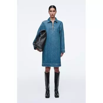 Cos Japan Denim Half Zip Dress blue/32