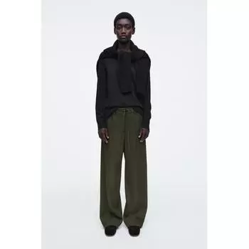 Cos Japan Drawstring Straight Leg Pants dark khaki/38