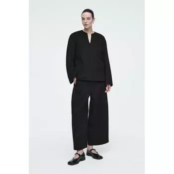 Cos Japan Двусторонние шерстяные брюки Barrel Leg Black/32P