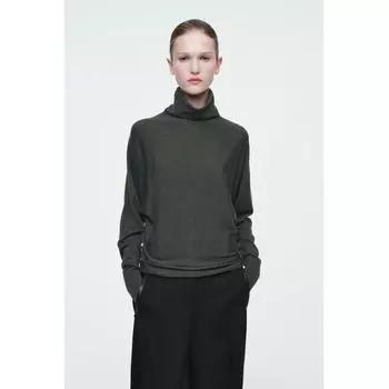 Cos Japan Funnel Neck Merino Wool Sweater forest green/XS