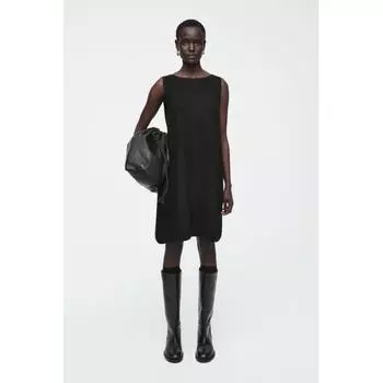 Cos Japan Panel Wool Shift Dress Black/LP