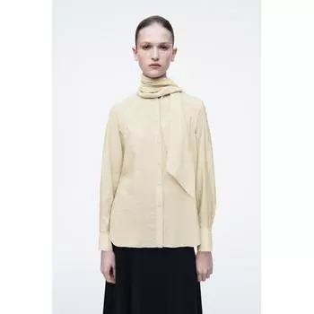Cos Japan Scarf Detail Silk Blouse beige/32