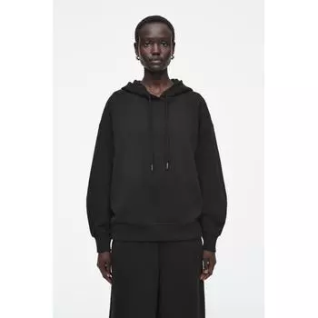 Cos Japan Толстовка с капюшоном большого размера из джерси Black/XS