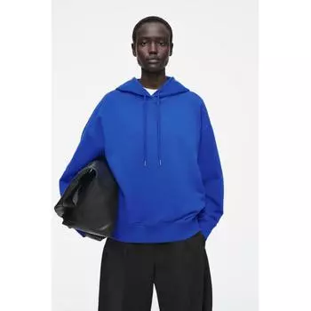 Cos Japan Толстовка с капюшоном большого размера из джерси cobalt blue/L