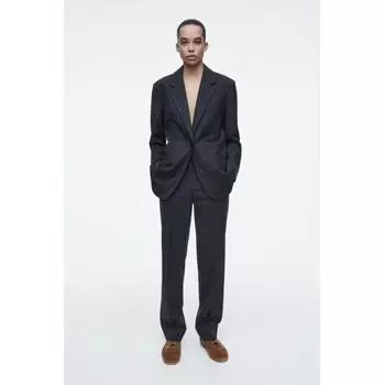 Cos Japan Window Pane Check Straight Leg Pants navy/check/34