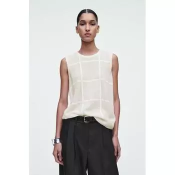 Cos Japan Window Pane Check Vest Ivory/XS