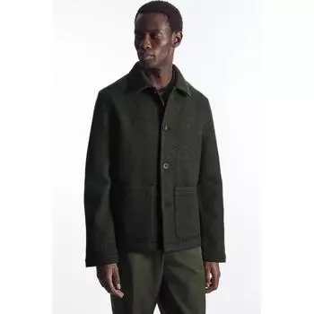 COS Japan вязаная рубашка с воротником dark green/L