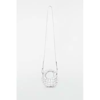 COS Японская стеганая сумка Nano Cross Body Silver/NOSIZE