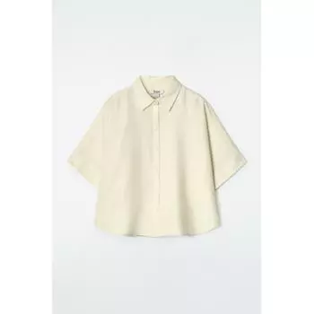 COS Японская свободная льняная рубашка с коротким рукавом butter yellow/32